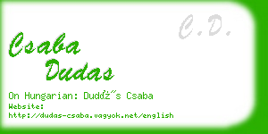 csaba dudas business card